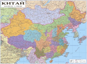 настенная карта Китай на русском языке ― Параллель