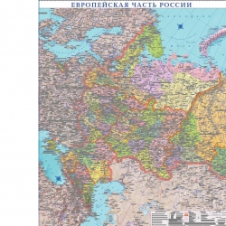настенная карта Европейская часть России