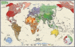 настенная Политическая карта мира. Континенты и Части Света (40)