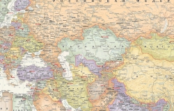 настенная Политическая карта мира в английском стиле (39)