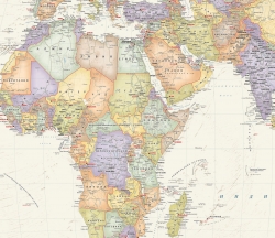 настенная Политическая карта мира в английском стиле (34)