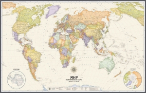 настенная Политическая карта мира в английском стиле (39) ― Параллель