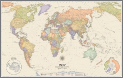 настенная Политическая карта мира в английском стиле (33)