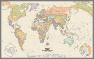 настенная Политическая карта мира в английском стиле (34) ― Параллель