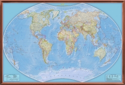 Карта мира рельефная политическая (3D рельеф)