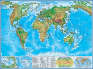 настенная Физическая карта мира (01) ― Параллель