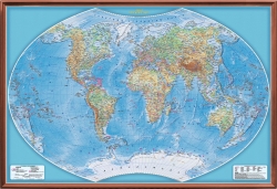 Карта мира рельефная общегеографическая (3D рельеф)