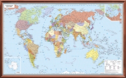Рельефная политическая карта мира (3D рельеф)