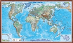 Рельефная физическая карта мира (3D рельеф)