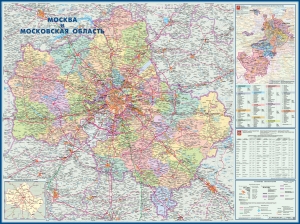 Карта Московская область, административная ламинированная (02) ― Параллель