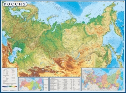 Физическая карта России и сопредельных государств ламинированная (22)