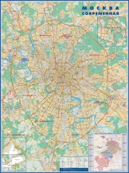 Офисная настенная карта Москвы ламинированная (02)