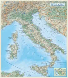 Италия. Общегеографическая настенная карта