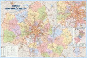 Карта Москва и Московская область, административная ламинированная (01) ― Параллель