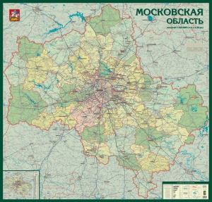 Карта Московская область, административная, ламинированная (04) ― Параллель