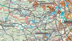 Карта Московская область, административная, автодорожная ламинированная (05)