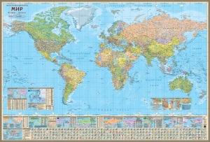 настенная Политическая карта мира с инфографикой (29) ― Параллель