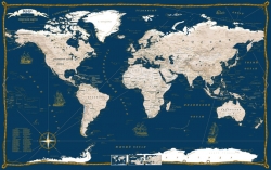 настенная Политическая карта мира в морском стиле (30)