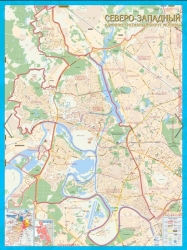 Северо-Западный административный округ Москвы с каждым домом. Ламинированная карта