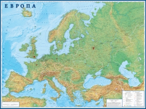 настенная общеографическая карта Европа ― Параллель