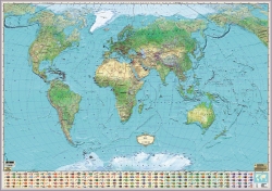 Физическая карта мира ламинированная (03)