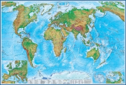 Физическая карта мира ламинированная (02)