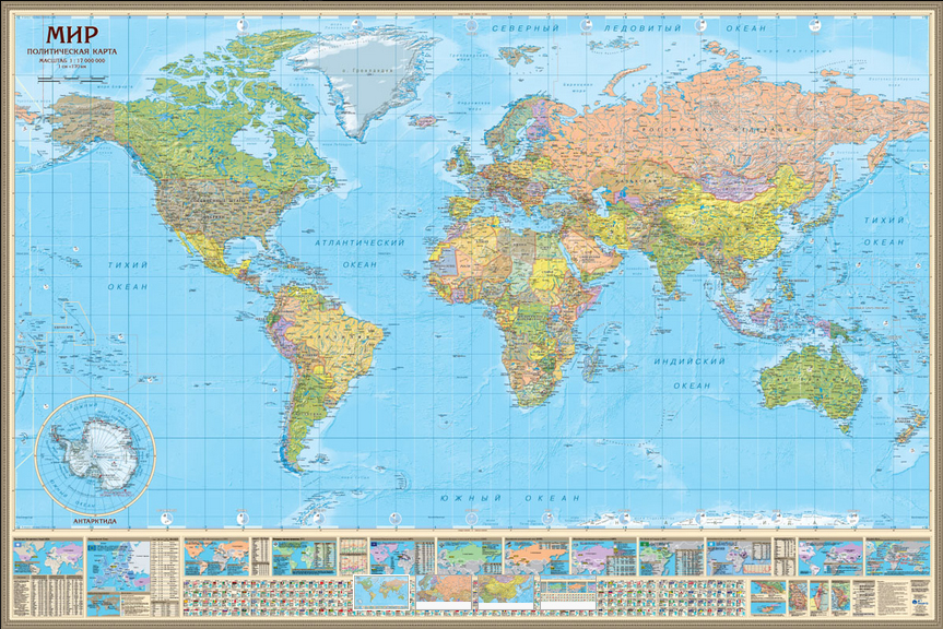 настенная Политическая карта мира (17) ― Параллель