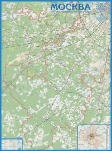 настенная карта Москвa. Присоединенные территории ламинированная (12) ― Параллель