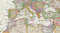 Карта мира рельефная политическая АНТИК (3D рельеф)