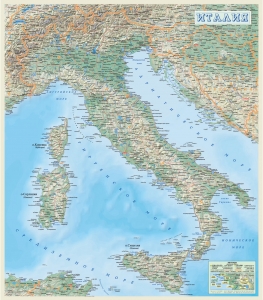 настенная общегеографическая карта Италия ― Параллель