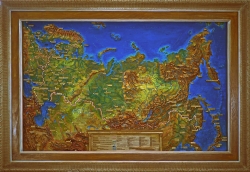 Российская Федерация (резная карта, массив дерева)