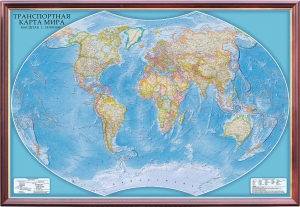 Транспортная карта мира рельефная (3D рельеф) ― Параллель