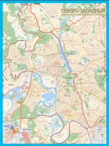 настенная карта Северо-Западный административный округ Москвы с каждым домом ― Параллель
